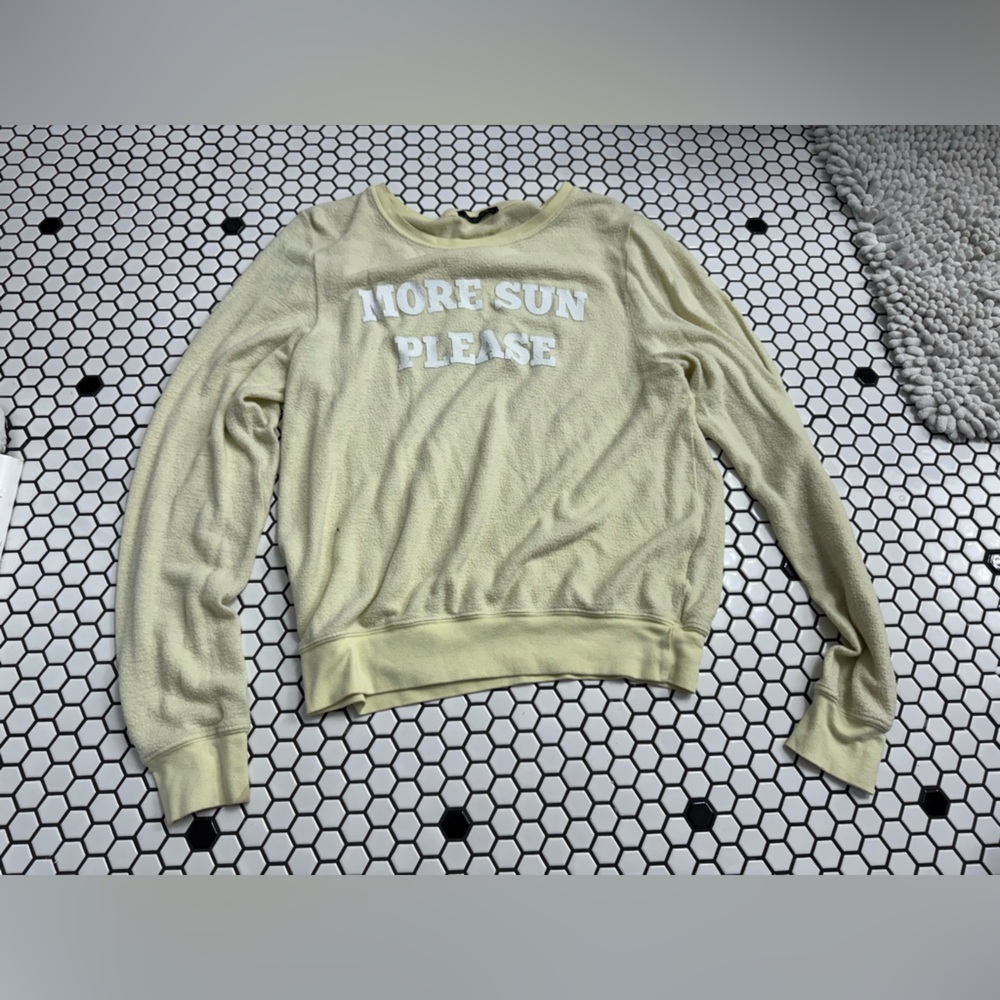 Wildfox Light Yellow BBJ sweatshirt pullover size small